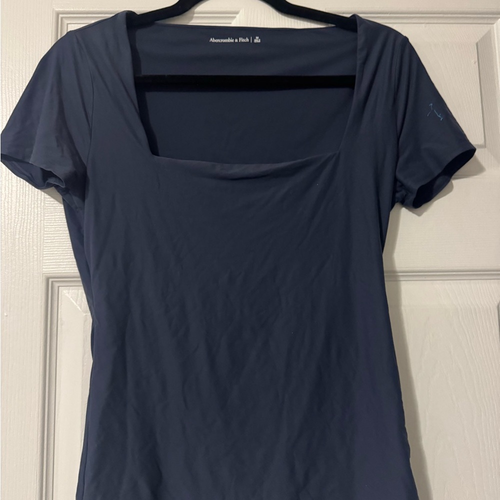 Abercrombie & Fitch Blue Fitted Short Sleeve Tee